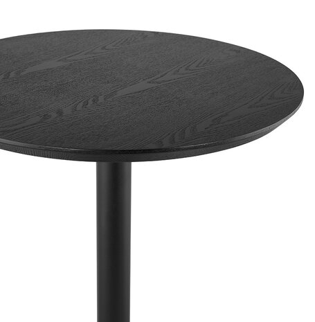 Ronde hoge tafel 'TAMAGO' van hout en zwart metaal - Ø 60 cm