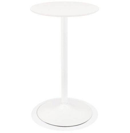 Ronde hoge tafel 'IDALGO' van hout en wit metaal - Ø 60 cm