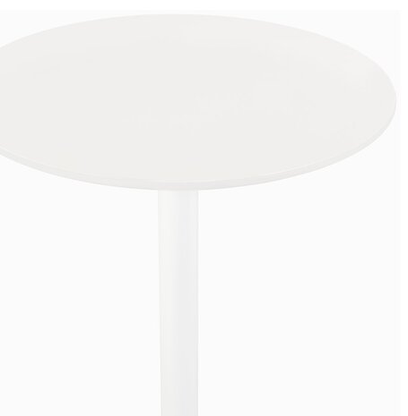 Ronde hoge tafel 'IDALGO' van hout en wit metaal - Ø 60 cm
