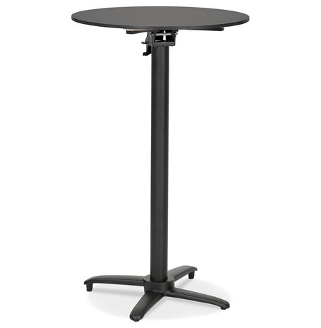 Opvouwbare hoge ronde zwarte tafel 'PAXTON' - 68x68 cm