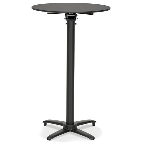 Opvouwbare hoge ronde zwarte tafel 'PAXTON' - 68x68 cm