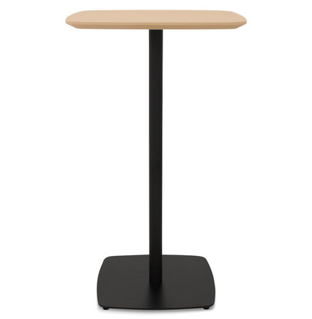 Hoge tafel 'PATATI' in hout met natuurlijke afwerking en zwart metaal - 60X60 CM