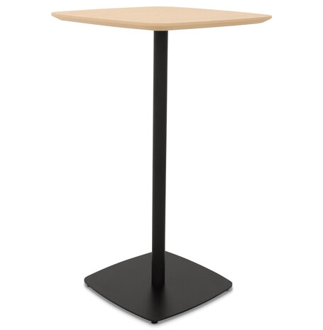 Hoge tafel 'PATATI' in hout met natuurlijke afwerking en zwart metaal - 60X60 CM