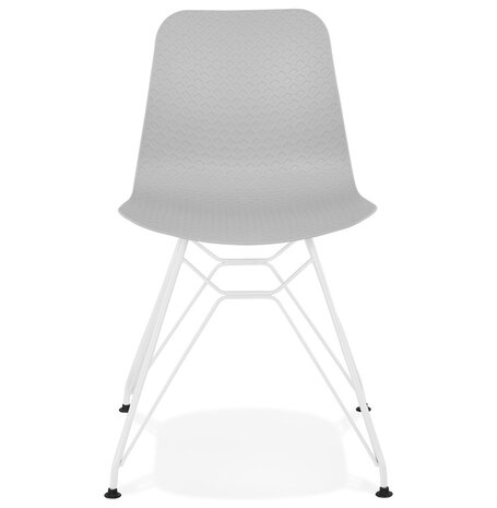 Moderne stoel 'GAUDY' grijs met wit metalen voet