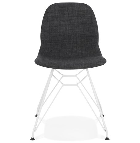 Design stoel 'DECLIK' donkergrijs met wit metalen poten