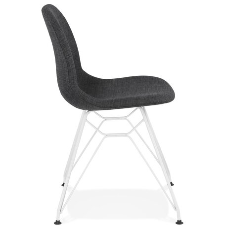 Design stoel 'DECLIK' donkergrijs met wit metalen poten
