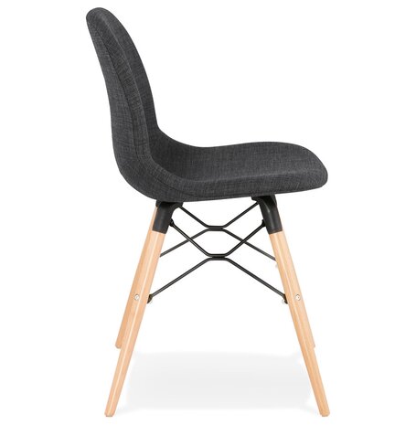 Scandinavische stoel 'BIZON' van donkergrijze stof