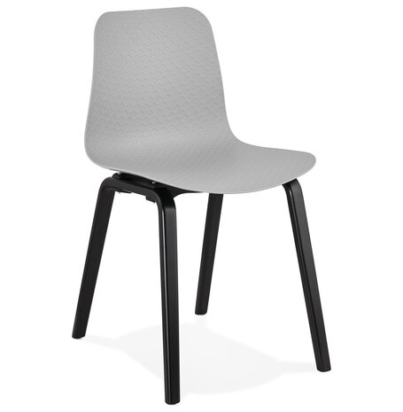 Design stoel 'PACIFIK' grijs met zwarte houten poten