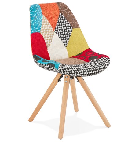 Designstoel 'LUCY' in patchworkstof