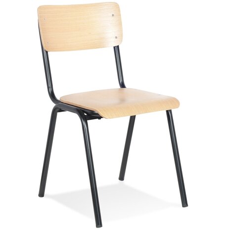 Klassieke schoolstoel 'MASTER' van natuurlijk afgewerkt hout