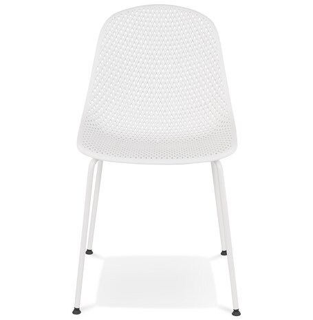 Witte geperforeerde design stoel 'VIKY' binnen/buiten
