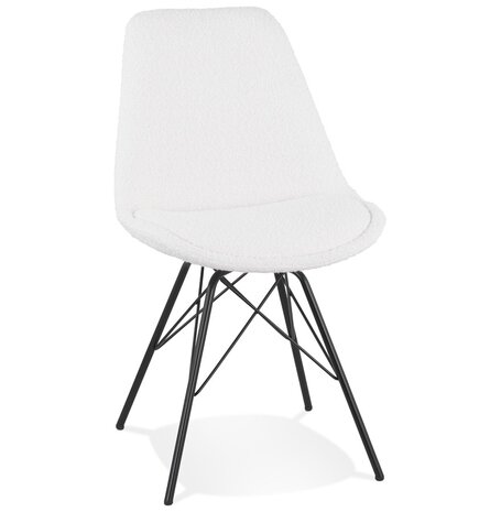Industriële design stoel 'VIOLETTE' van witte badstof
