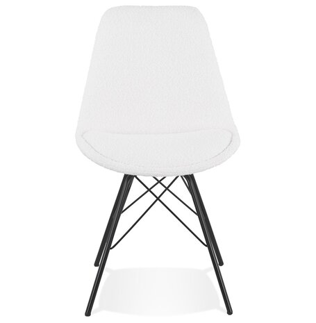 Industriële design stoel 'VIOLETTE' van witte badstof
