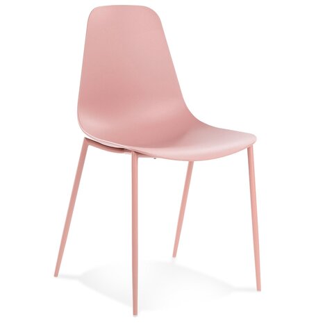 Roze stoel 'FELIZ' van kunststof en metaal voor binnen/buiten