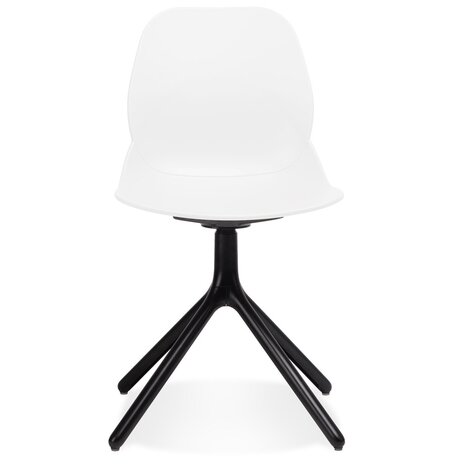 Witte design stoel 'TUCANA' met zwarte metalen poten