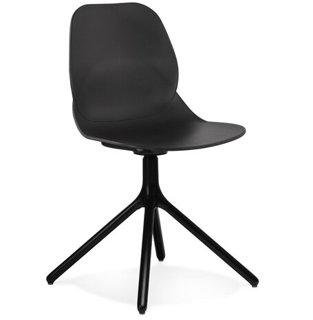 Zwarte design stoel 'TUCANA' met zwarte metalen poten