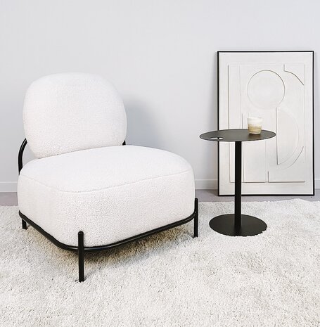 Lounge stoel 'ORSO LOUNGE' in beige boucléstof
