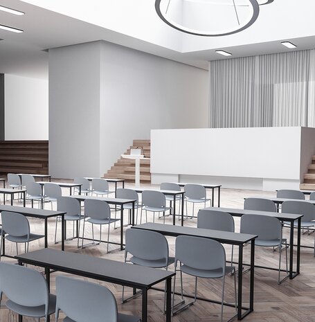 Stoel 'PILA' wit met kunststof zitting en metalen structuur