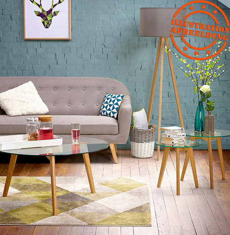 Inschuifbare ronde tafel 'LOVYOU' van glas