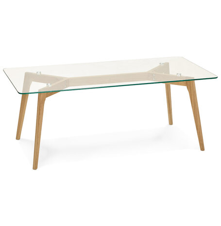 Lage design salontafel 'MOLY' van glas