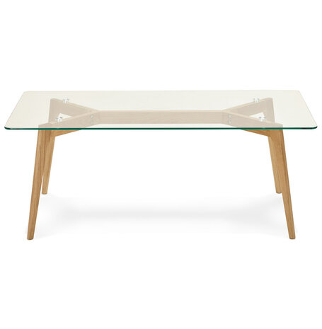 Lage design salontafel 'MOLY' van glas