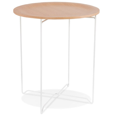 Design bijzettafel 'TSUNAMI' wit van hout en metaal
