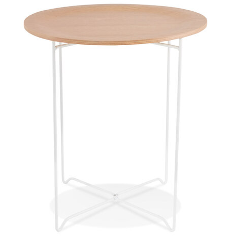 Design bijzettafel 'TSUNAMI' wit van hout en metaal