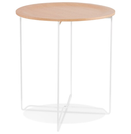 Design bijzettafel 'TSUNAMI' wit van hout en metaal
