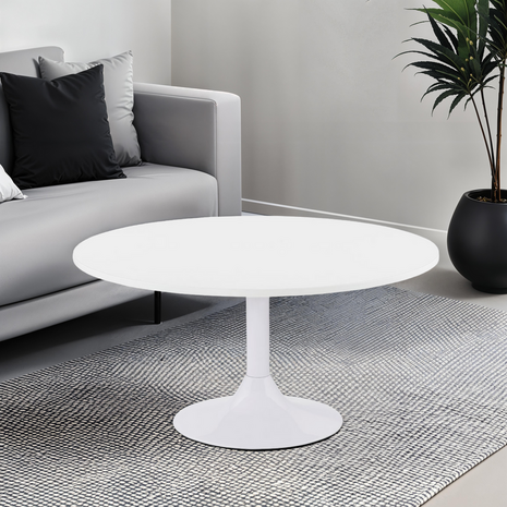 Lage loungetafel DETROY wit - Ø 90 cm