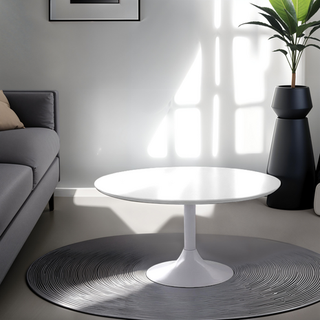 Lage loungetafel ESTRELLA wit - Ø 90 cm
