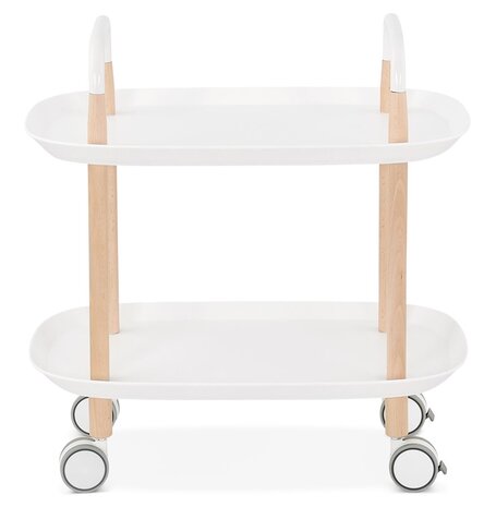 Witte design bijtafel op wielen 'VELOCE'
