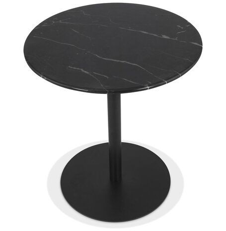 Ronde bijzettafel 'STONE' in zwart marmer