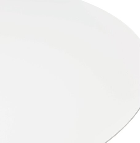 Ronde salontafel 'BUSTER MINI' van witte hout en witte metalen poot - Ø 90 cm