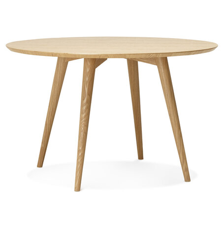 Naturel houten, ronde eettafel 'SWEDY' in Scandinavische stijl - Ø 120 cm