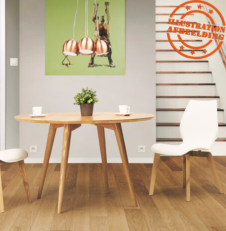 Naturel houten, ronde eettafel 'SWEDY' in Scandinavische stijl - Ø 120 cm