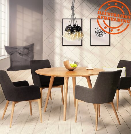 Naturel houten, ronde eettafel 'SWEDY' in Scandinavische stijl - Ø 120 cm