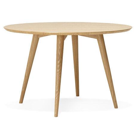 Naturel houten, ronde eettafel 'SWEDY' in Scandinavische stijl - Ø 120 cm