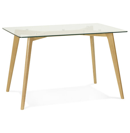 Kleine tafel / bureau recht 'BUGY' van glas - 120x80 cm