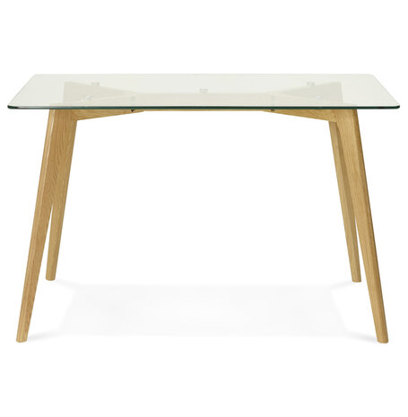 Kleine tafel / bureau recht 'BUGY' van glas - 120x80 cm