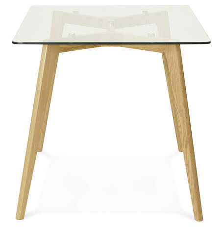 Kleine tafel / bureau recht 'BUGY' van glas - 120x80 cm