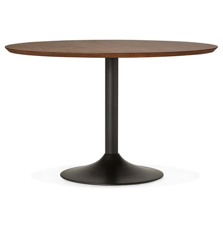 Ronde eettafel/bureautafel 'CHEF' met notenhouten afwerking