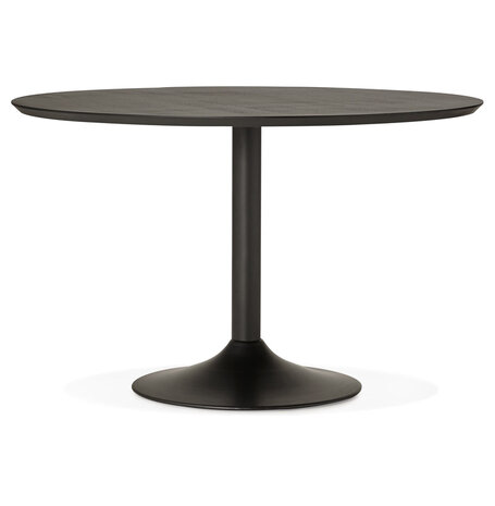 Ronde eettafel/bureautafel 'CHEF' met zwarte essenhouten afwerking - Ø 120 cm