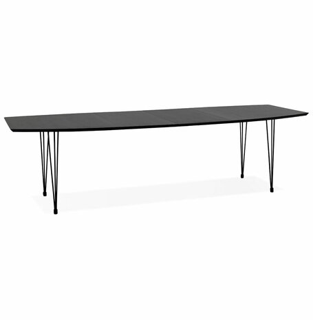 Zwarte uitschuifbare eetkamer-/vergadertafel 'MOTUS' - 170(270)x100 cm