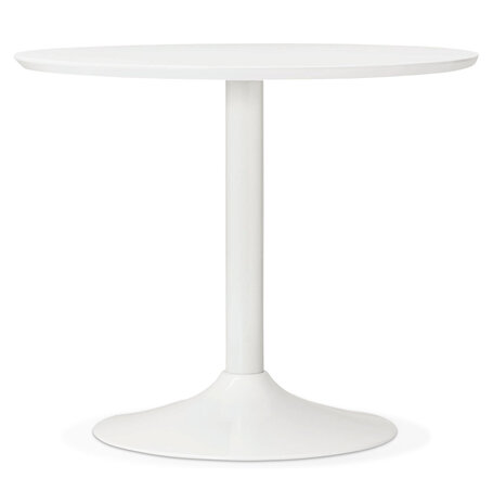 Kleine ronde bureautafel / eettafel 'BARABAR' wit - Ø 90 cm
