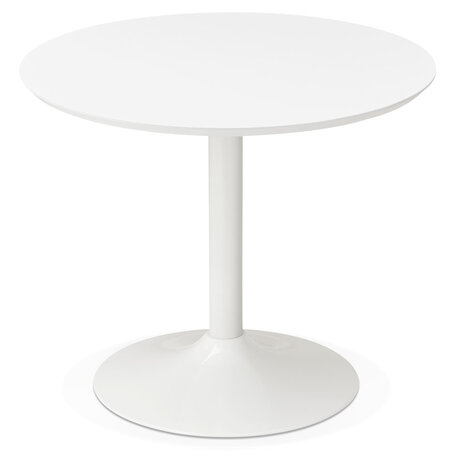 Kleine ronde bureautafel / eettafel 'BARABAR' wit - Ø 90 cm