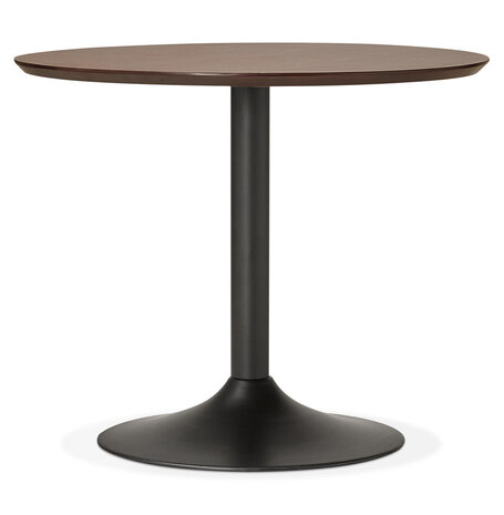 Kleine ronde bureautafel / eettafel 'CHEF' met notenhouten afwerking - Ø 90 cm