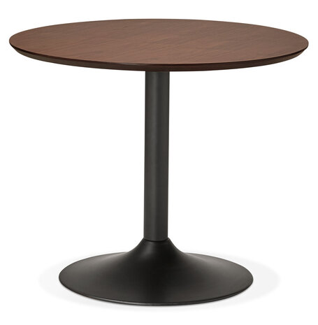 Kleine ronde bureautafel / eettafel 'CHEF' met notenhouten afwerking - Ø 90 cm
