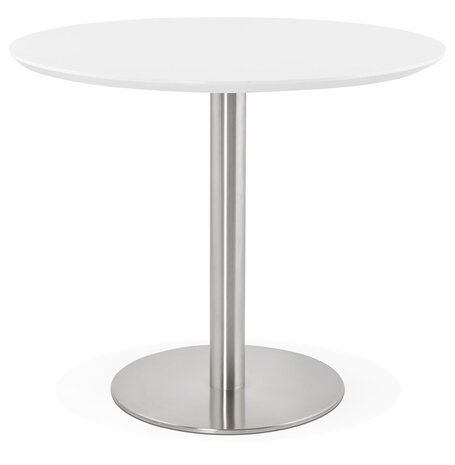 Kleine ronde bureautafel / eettafel 'INDIANA' wit - Ø 90 cm