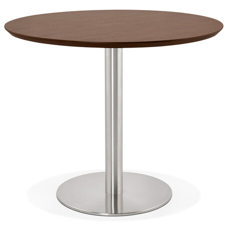Kleine ronde bureautafel / eettafel 'INDIANA' met notenhouten afwerking - Ø 90 cm