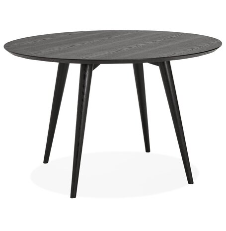 Ronde eettafel ‘SWEDY' van zwart hout - Ø 120 cm